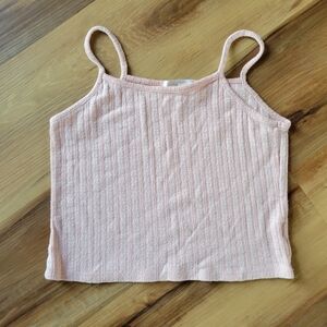 SOCIETY & STITCH Blush Pink Breathable Ribbed Tank Cropped